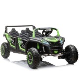Cumpara ieftin UTV electric pentru copii, 4 locuri, Kinderauto Racing 600W, 24V 20Ah, premium, roti moi EVA, scaun tapitat, verde
