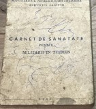 ACTRR01 Act Carnet de sanatate pentru militarii in termen RPR 1963