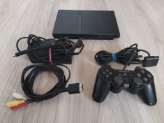 Consola Playstation 2 Slim PS2 Completa Maneta Cabluri Testata si Functionala foto