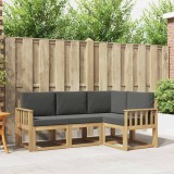 vidaXL Set de canapele de exterior cu pernă 4 pcs Alb și antracit 3387556