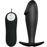 Remote Control-Plug Anal din Silicon, Formă Penis și 12 Moduri