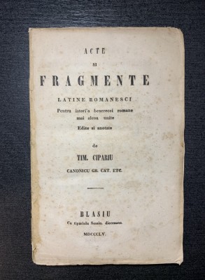 Acte si fragmente latine romanesci, 1855 foto
