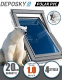 Cumpara ieftin Fereastra Mansarda DEPOSKY POLAR PVC, 4 Sticle, Deschidere Mediana, Izolare Fonica 38dB, Maner Jos, Garantie 20 Ani