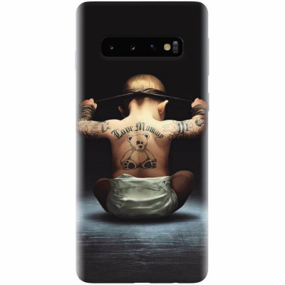 Husa silicon pentru Samsung Galaxy S10 Plus, Body Builder Cute Baby Tattoo foto