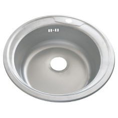 Chiuveta rotunda inox Zilan, 48 cm, design simplu foto