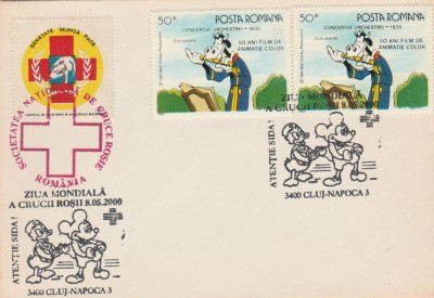 2000 Romania - Plic special cu vigneta Societatea Nationala de Cruce Rosie foto