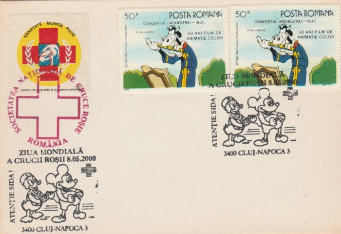 2000 Romania - Plic special cu vigneta Societatea Nationala de Cruce Rosie