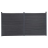 Set panouri pentru gard, gri, 353x186 cm, WPC