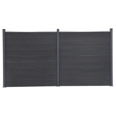 Gossi set panouri pentru gard, gri, 353x186 cm, wpc