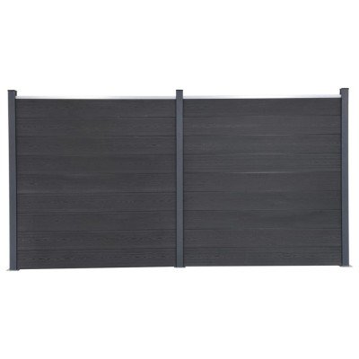 Set panouri pentru gard, gri, 353x186 cm, WPC foto