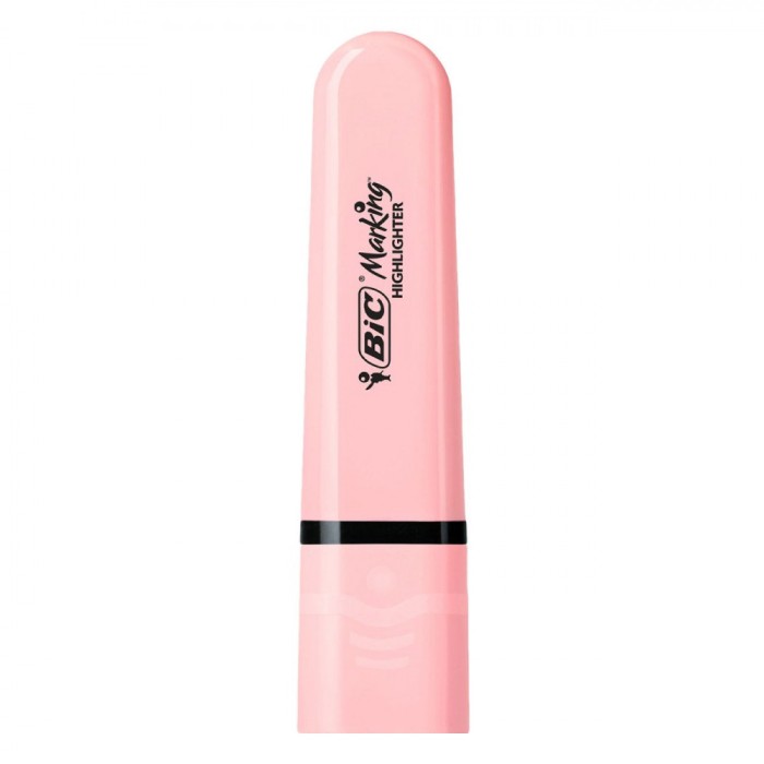 Evidențiator BIC Marking, V&acirc;rf Lat, Culoare Roz Pastel