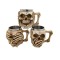 Set 3 Halbe de bere Skeleton 400 ml, inox+rasina, Bej
