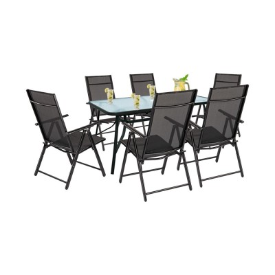 Set mobilier de grădină Nadin 6+1 negru foto