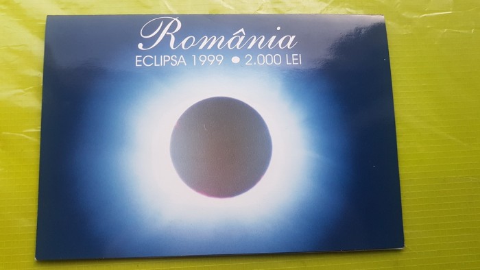 F153-I-Romanaia bancnota Eclipsa 1999 serie: 001A0020303 UNC 2000 lei.