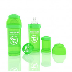 Biberon Anti colici 260 ml Twistshake Verde foto