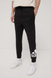 Adidas pantaloni barbati, culoarea negru, cu imprimeu
