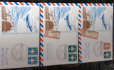 Set 3 carti postale aniversare zbor dirijabil Parseval 3, Circulata, Germania, Printata