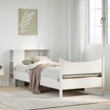 VidaXL Cadru pat fără saltea, alb, 100x200 cm, lemn masiv pin