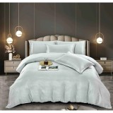 Cumpara ieftin Lenjerie de Pat Dublu Cu Elastic - 100% Bumbac Damasc 6 Piese-JO174 Gri deschis