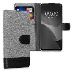 Husa Kwmobile pentru Xiaomi Redmi Note 11 Pro/Redmi Note 11 Pro 5G, Textil, Gri/Negru, 57383.02