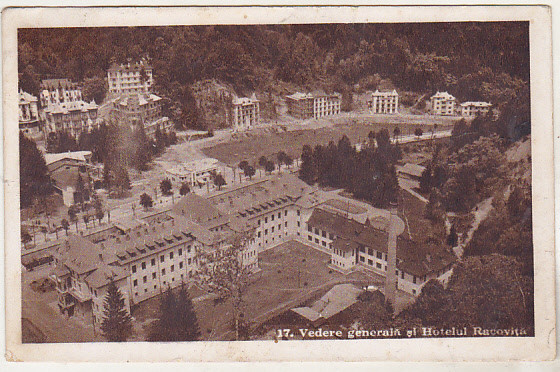bnk cp Slanic Moldova - Vedere generala si Hotelul Racovita - circulata 1947