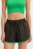 P.E Nation pantaloni scurți de antrenament Academy culoarea negru, uni, high waist, 252S056