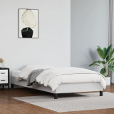 VidaXL Cadru de pat, alb, 90x190 cm, piele ecologică