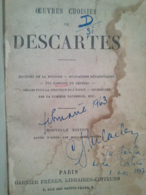 Oeuvres choisies de Descartes (1963) foto