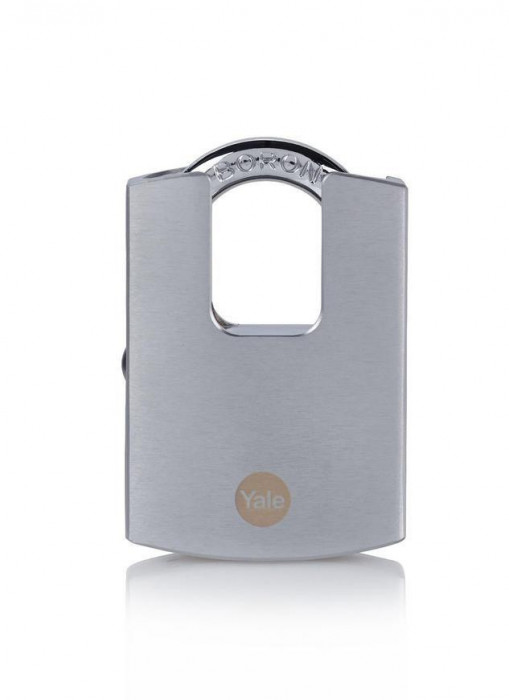 Yale Y122B/50/123/1, lacăt de &icirc;naltă securitate, cromat, 50 mm, 3 chei