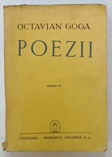 POEZII de OCTAVIAN GOGA , EDITIA IV , 1905