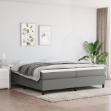 Cumpara ieftin Pat box spring cu saltea, gri &icirc;nchis, 200x200 cm, textil