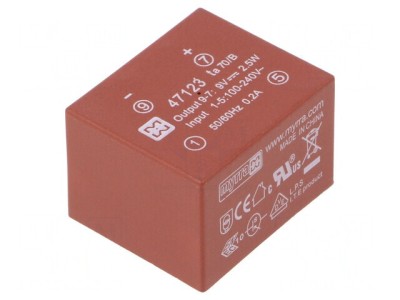 Convertor AC/DC 2.5W 9VDC foto