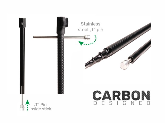 Pichet Aluminiu cap burghiu cu design Carbon 50-90 cm. /3buc.- Zfish