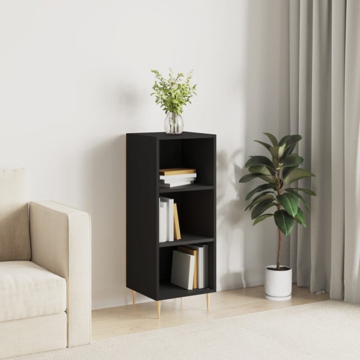 vidaXL Servantă, negru, 34,5x32,5x90 cm, lemn compozit