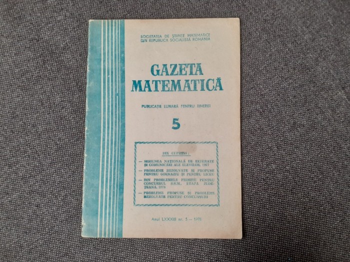 GAZETA MATEMATICA NR 5/1978