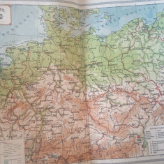 Harta interbelica Germania din Atlasul geogr. al G-ral. C. Teodorescu, ed. 1928