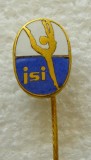 v612 INSIGNA PIN GIMNASTICA FEMININA isi SPORT ITALIA 14mm STARE EXCELENTA