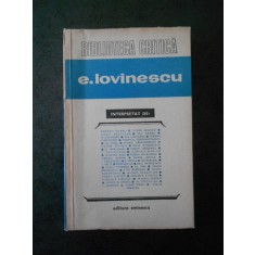 Biblioteca Critica - E. Lovinescu