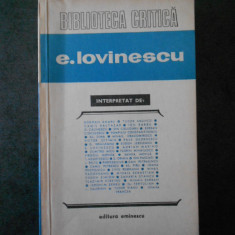 Biblioteca Critica - E. Lovinescu