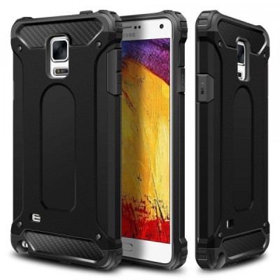 Husa pentru Samsung Galaxy Note 4 N910, Techsuit, Hybrid Armor, Neagra foto
