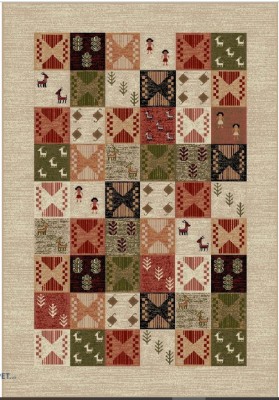 Covor Model Lotos 1550-110, Marime 150 x 230 cm, Bej, Crem, Inaltime Fir 8 mm, Antialergic, Polipropilena, Living, Dormitor, Sufragerie, Birou foto