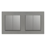 Intrerupator Dublu Candelabru Nova 105 Leziter Alb 10A 250V IP20 Cu Cadru