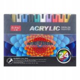 Set 24 Markere cu vopsea Acrilica JUPAI&reg;, Varf de 4 mm, pentru Sticla, Ceramica, Pietre, Lemn, Plast