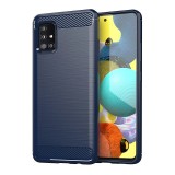 Husa TPU OEM Carbon pentru Samsung Galaxy A31, Bleumarin