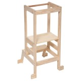 Cumpara ieftin Turn de invatare pentru copii, inaltator multifunctional de bucatarie din lemn Montessori culoare lemn natural 51x51x90cm