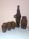 Set De 6 pahare de sticlă și carafa + vază