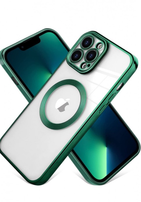 Huse silicon cu incarcare wireless compatibila cu Iphone 14 Pro Max Verde
