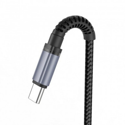 Cablu de date XO-NB215, USB - USB Type-C, 2.4A, 1m, Negru Blister foto