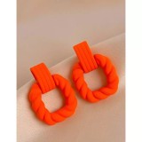 Cumpara ieftin Cercei de vara geometrici, portocaliu neon - 58300