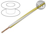 Cablu Electric Cupru 2.5mm&sup2; PVC Alb-Galben 300V/500V